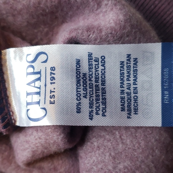 Chaps Purple Quarter Zip Fleece Sweatshirt Size 2XL - NWT - Picture 4 of 8